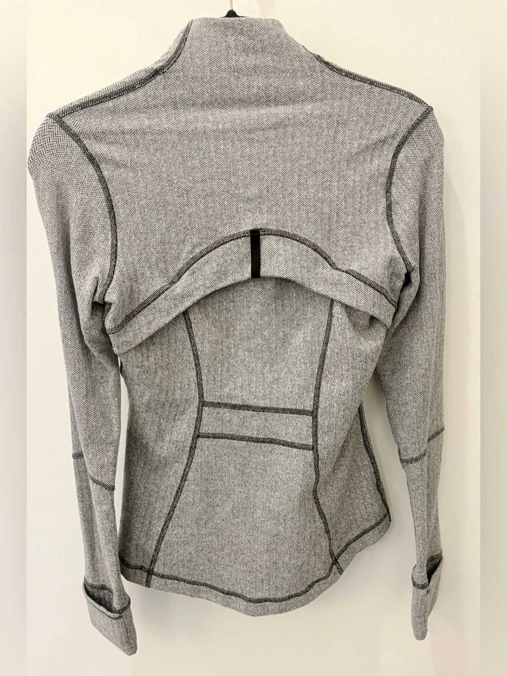 Lululemon Define Jacket Herringbone Grey Black Size 6 Full Zip Fitted EUC